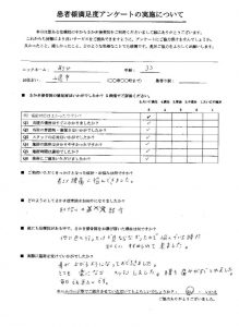 山県市３０代女性の肩こり、腰痛治療の口コミ